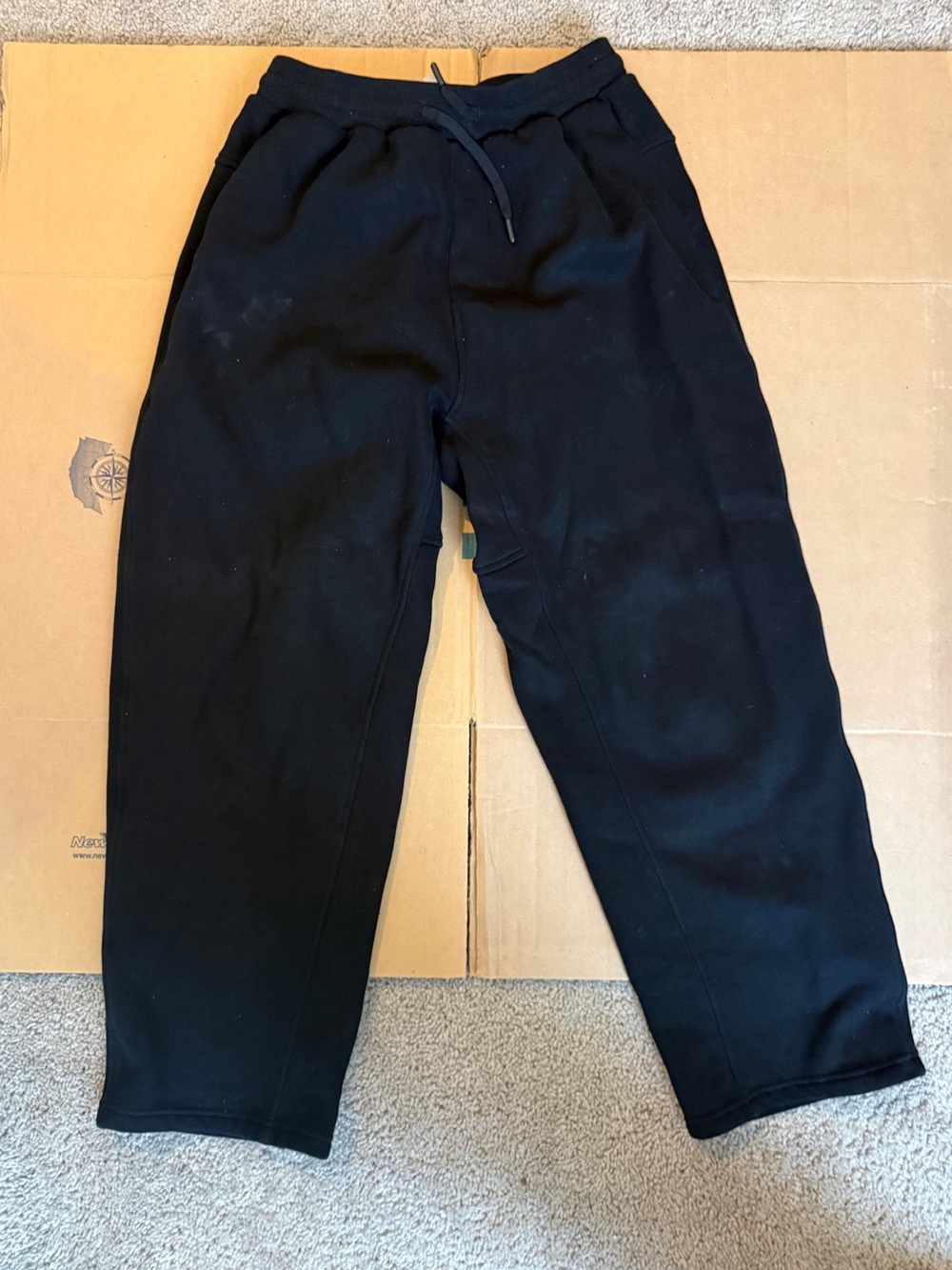 Black Drawstring Fleece Jogger Pants